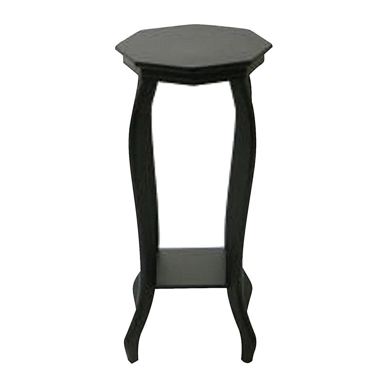 Providence Black Wood Octagon Top Plant Stand, 24" | At Home | The Home  Decor & Holiday Superstore Throughout Black Plant Stands (View 13 of 15)