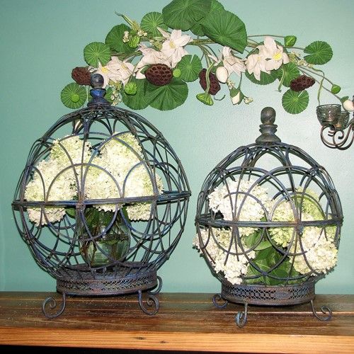 Round Globe Plant Stands (set Of 2) – Antique Blue Only $ (View 4 of 15)