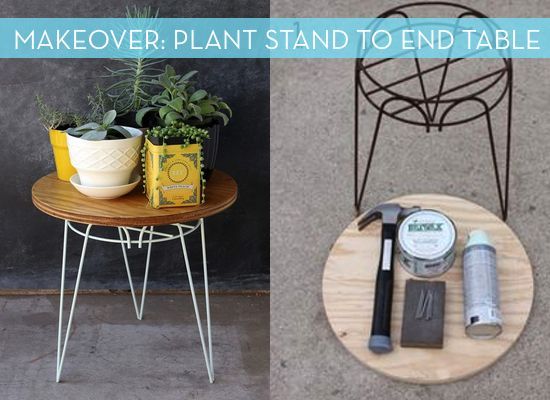 Rusty Plant Stand Turned End Table Makeover | Diy End Tables, Table  Makeover, Diy Side Table Pertaining To Plant Stands With Table (View 15 of 15)