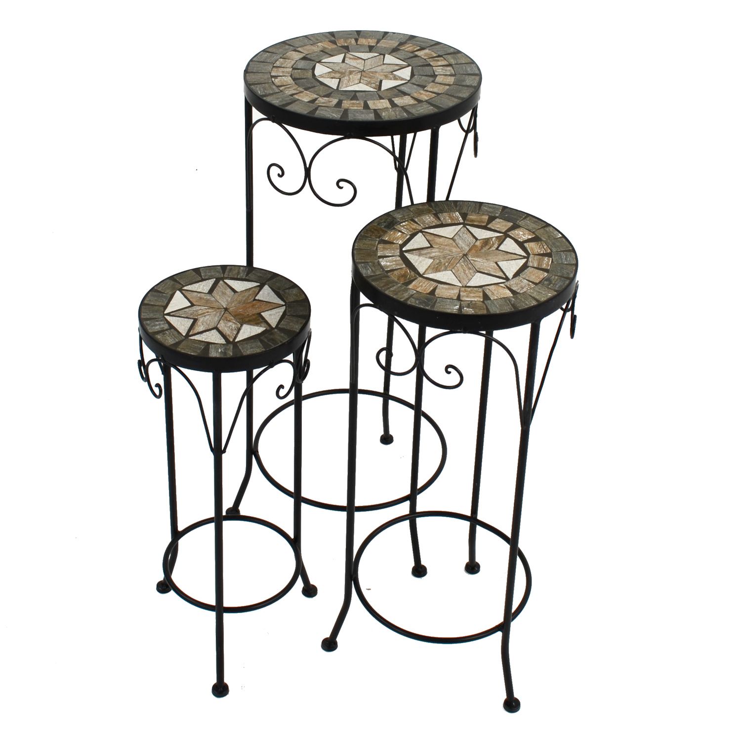 Set Of 3 Tall Plant Stands – Brava – Europa Leisure (uk) Pertaining To Set Of 3 Plant Stands (View 15 of 15)