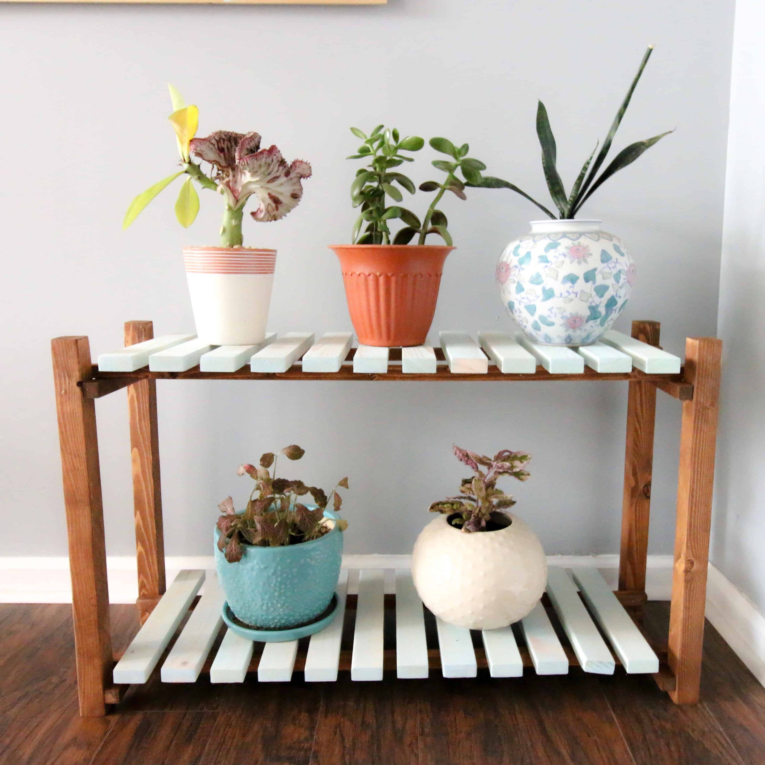 Slatted Plant Stand With Plant Stands With Table (View 6 of 15)