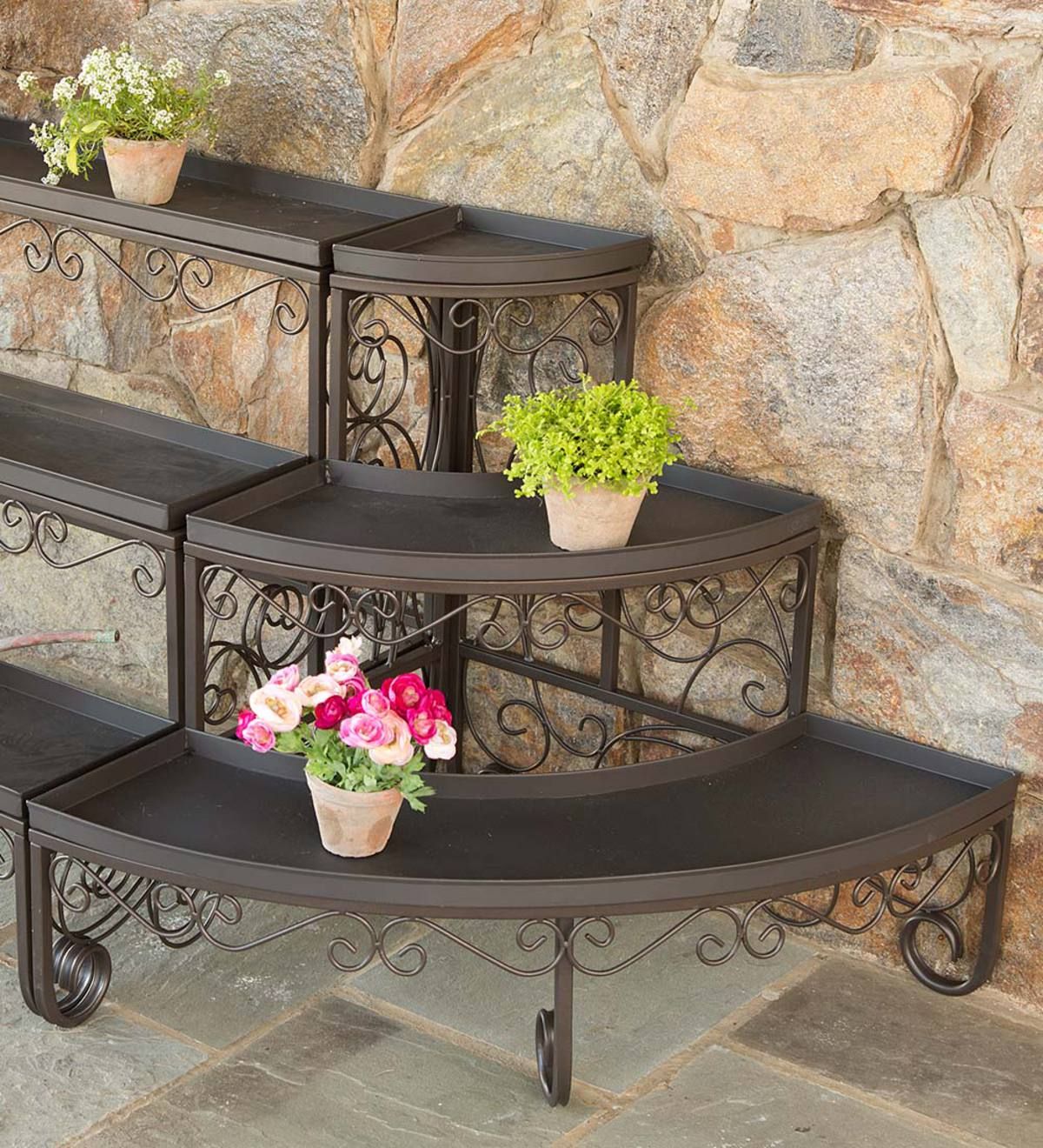 Three Tier Plant Stands And Optional Trays | Plowhearth Intended For Three Tiered Plant Stands (View 14 of 15)