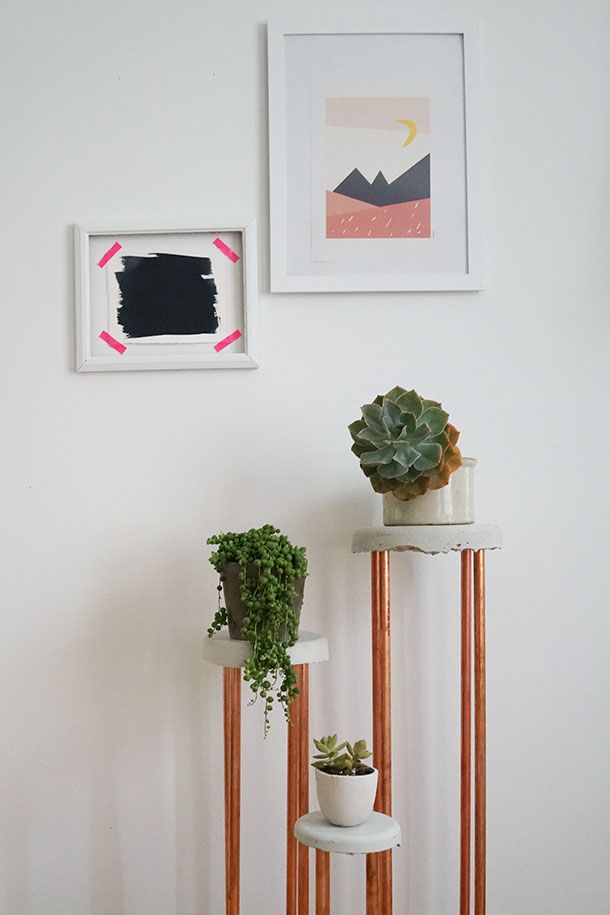 Transformed :: Concrete + Copper Plant Stand – Camille Styles Inside Cement Plant Stands (View 4 of 15)