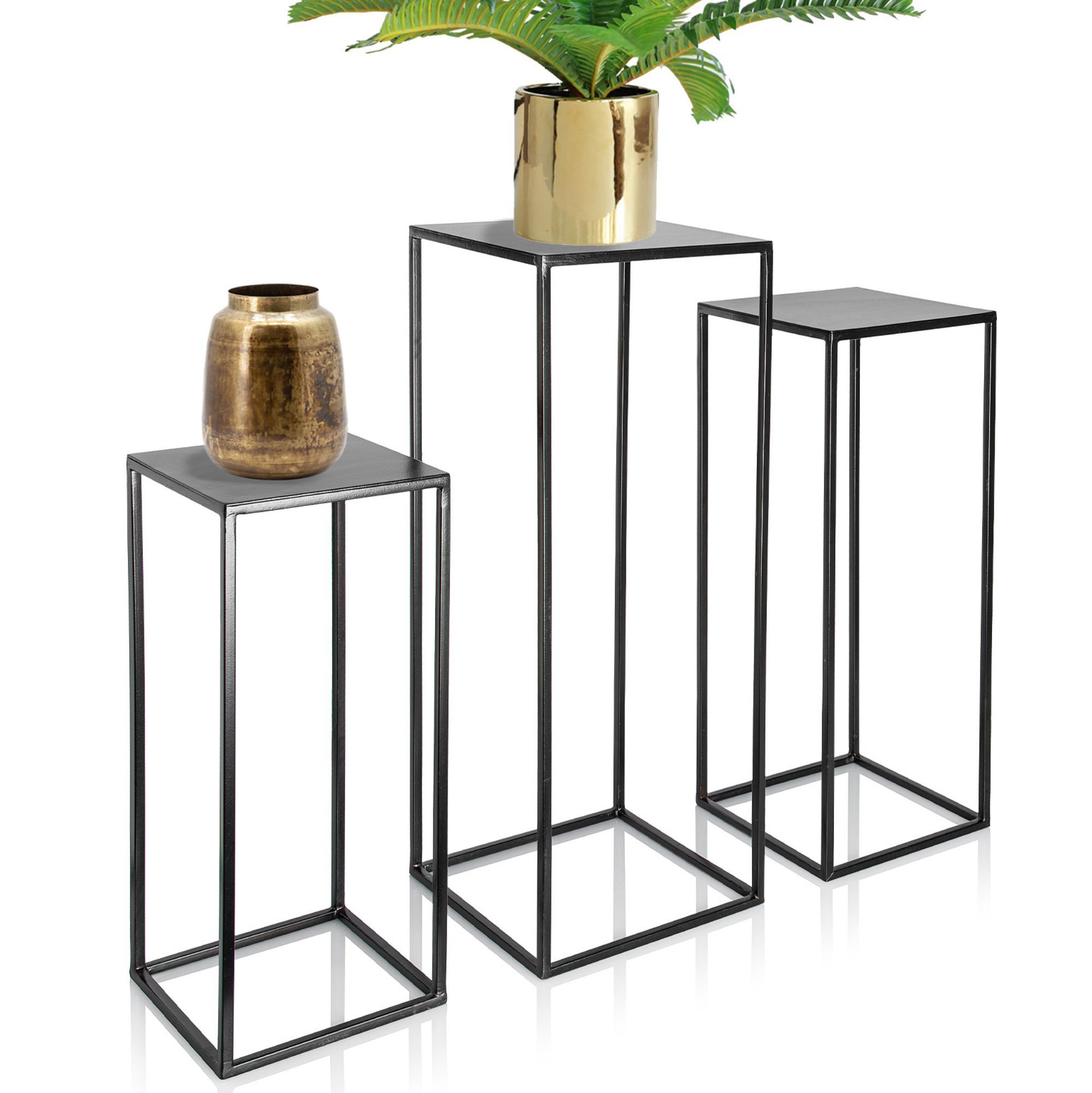 Trio Metal Plant Stand With High Square Rack Flower Holder | Kimisty Within Metal Plant Stands (View 15 of 15)