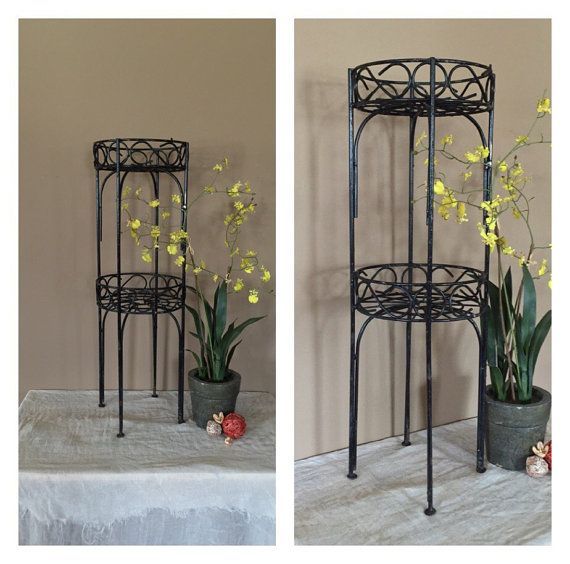 Vintage Rustic Two Tier Plant Stand / Vintage Metal Plant Stand / Indoor Plant  Stand / Outdoor Plant Stand / Plant Stand Metal | Plant Stand Indoor, Plant  Stands Outdoor, Metal Plant Stand Within Two Tier Plant Stands (View 7 of 15)