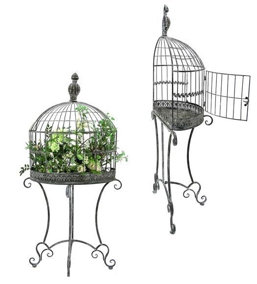Wall Half Cage Plant Stands (set Of 2) – Antique Gray Only $ (View 12 of 15)