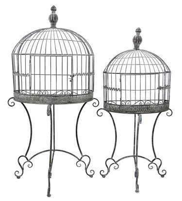 Wall Half Cage Plant Stands (set Of 2) – Antique Gray Only $ (View 2 of 15)