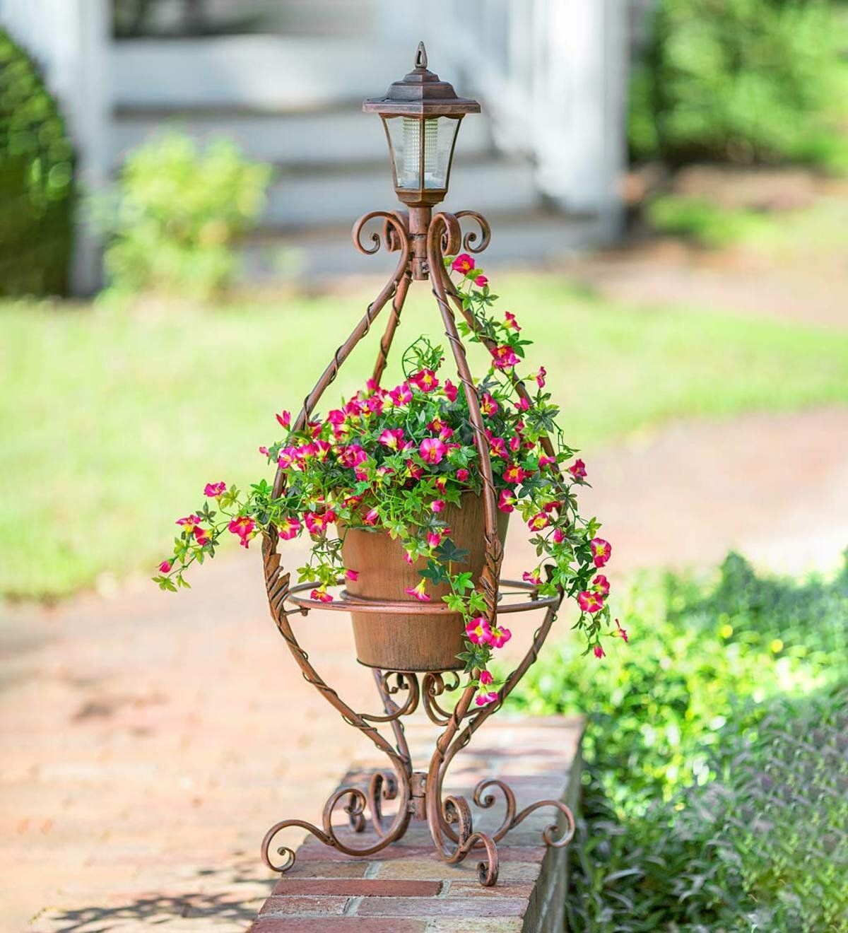 Wind & Weather Antiqued Wrought Iron Plant Stand & Reviews | Wayfair Regarding Wrought Iron Plant Stands (View 6 of 15)