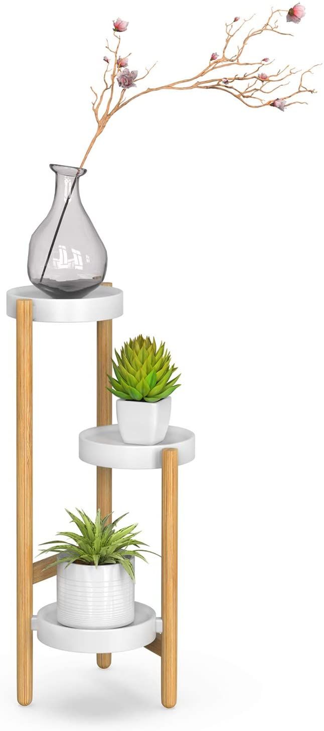 Wisuce Bamboo Plant Stands Indoor, 3 Tier Tall Corner Plant Stand Holder &  Plant Display Rack For Outdoor Garden Indoor Home (3 Tier  1) | Plant Stand  Indoor, Plant Stand, Plant Decor Indoor Regarding Three Tiered Plant Stands (View 15 of 15)