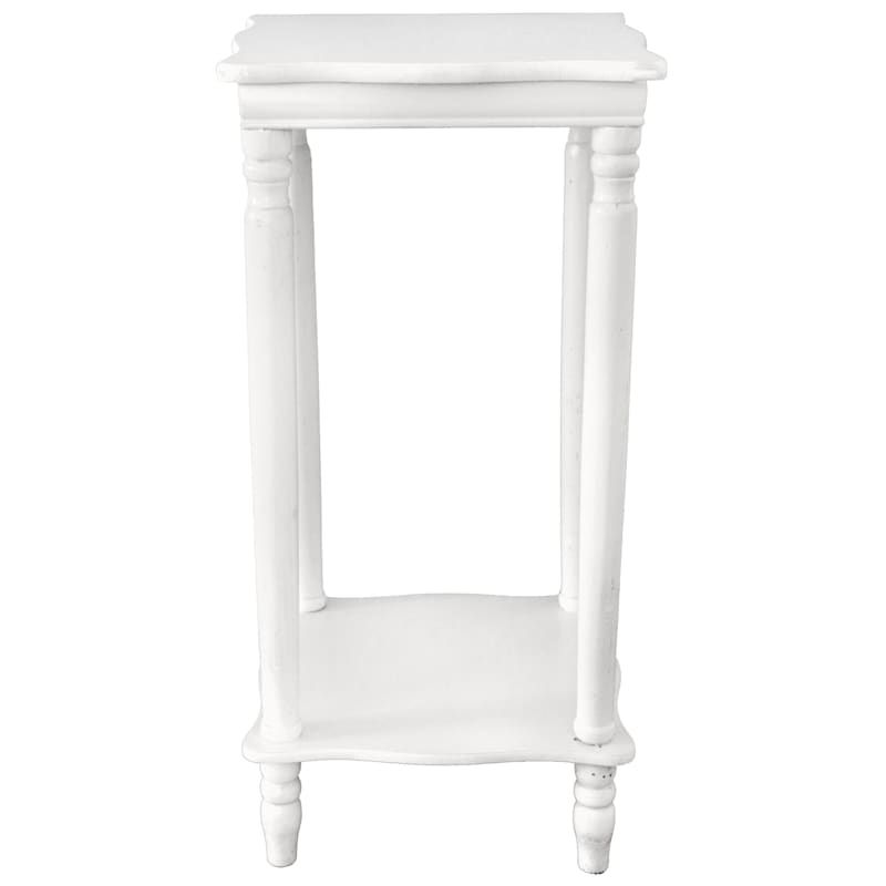 Wood Square Top Plant Stand White | At Home Throughout White Plant Stands (View 8 of 15)