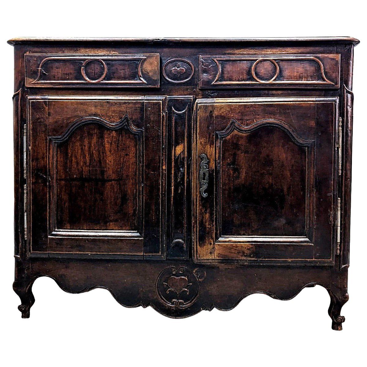18th Century Brown Patina Oak Sideboard – Buffe | Antikeo With Regard To Antique Storage Sideboards With Doors (View 10 of 15)