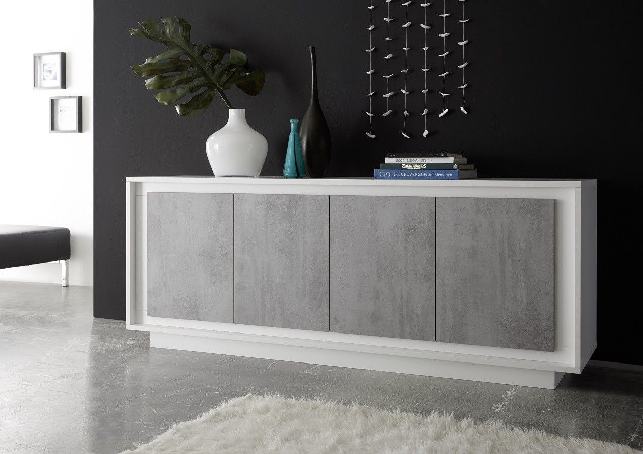 Amber Iv Modern Sideboard With Stone Imitation Fronts – Sideboards (2554) –  Sena Home Furniture For Modern And Contemporary Sideboards (View 9 of 15)