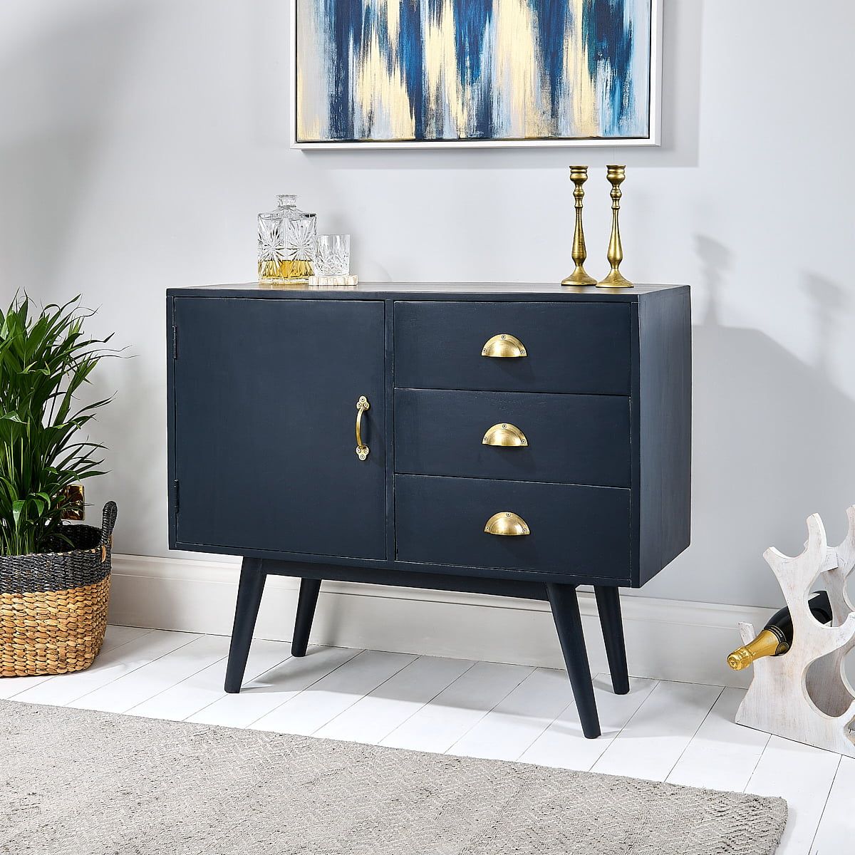 Antique Blue Sideboard Navy – Ellie – Zaza Homes In Navy Blue Sideboards (View 3 of 15)