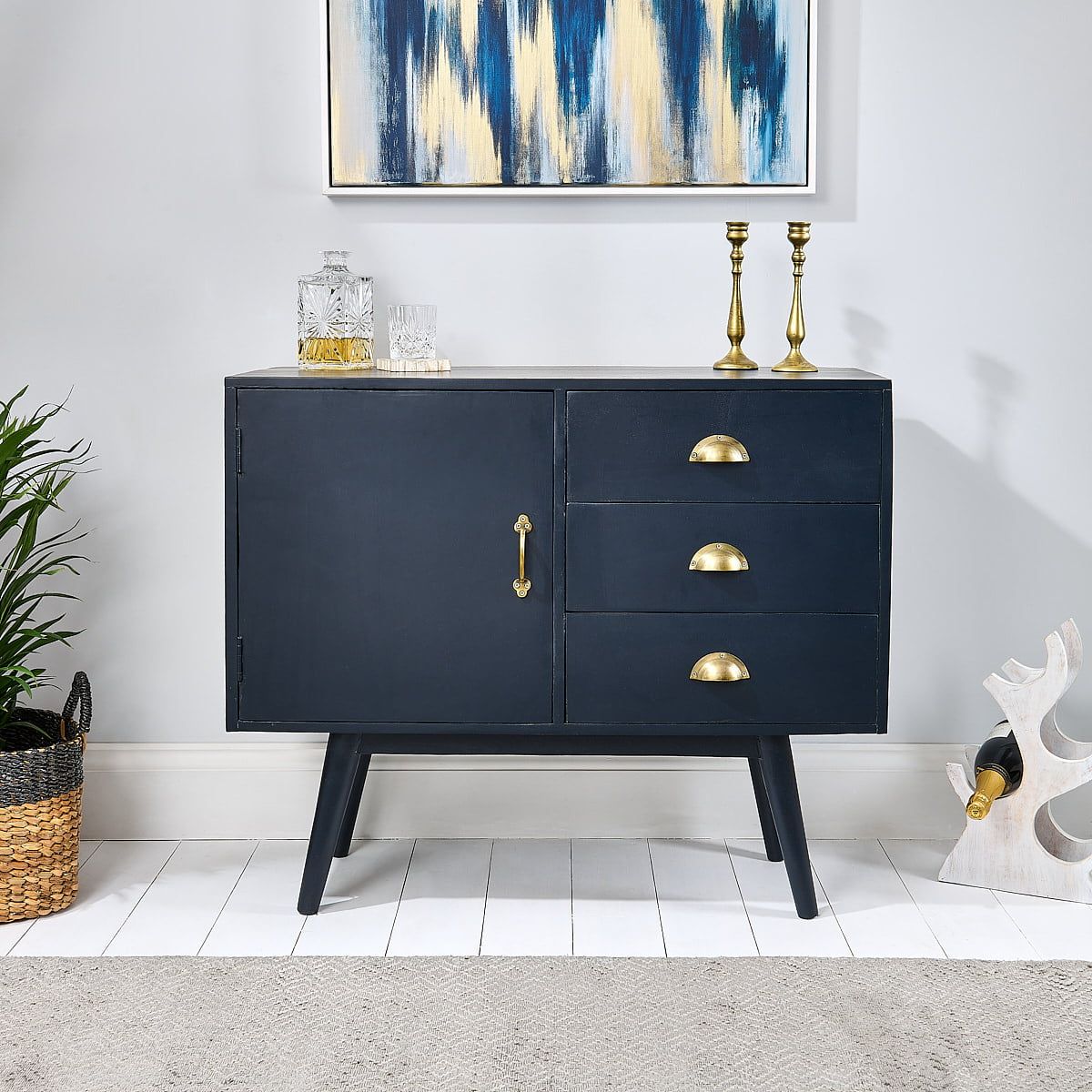 Antique Blue Sideboard Navy – Ellie – Zaza Homes Within Navy Blue Sideboards (Photo 1 of 15)