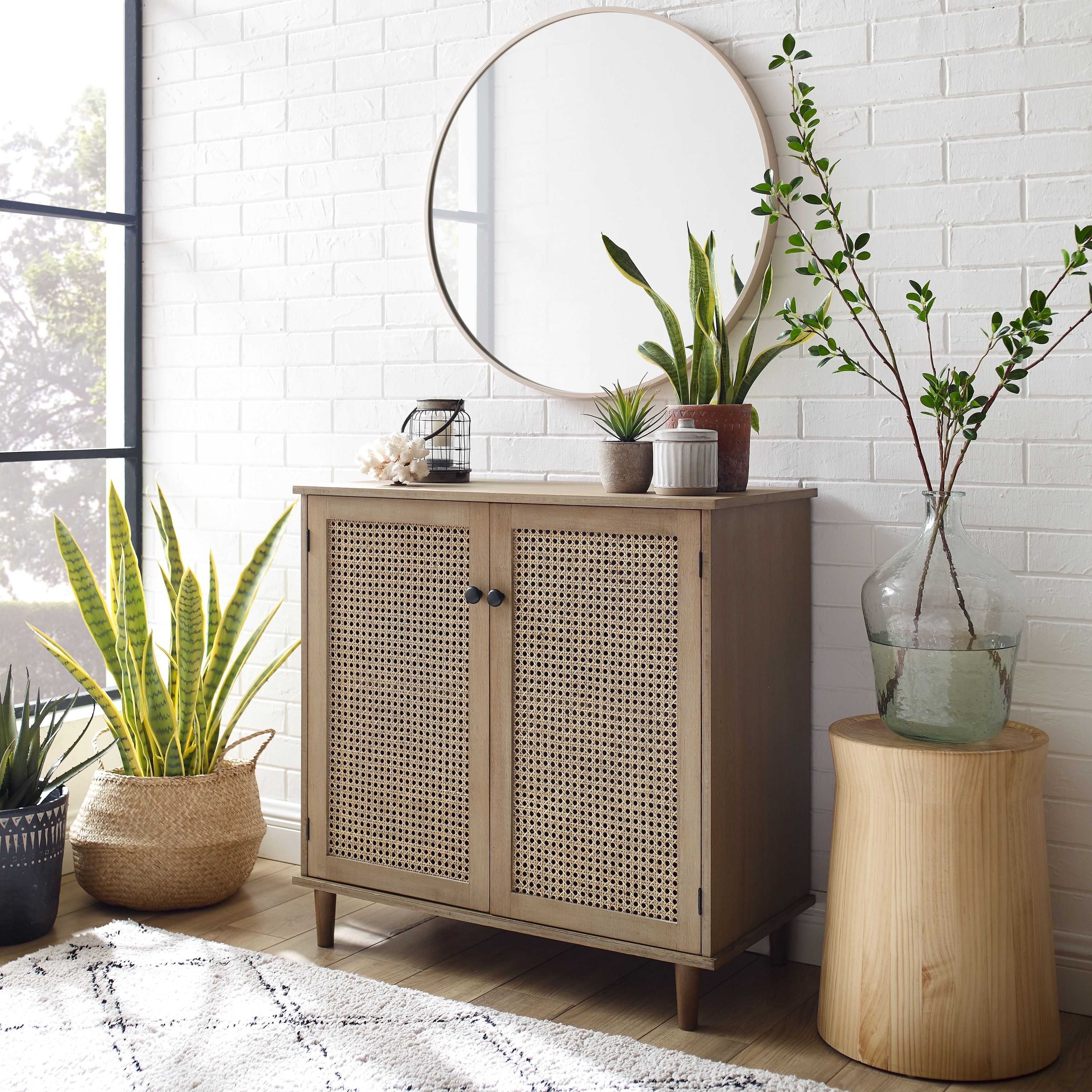 Art Leon Woven Rattan Wicker Doors Accent Cabinet Sideboard – Bed Bath &  Beyond – 31979554 In Sideboards Accent Cabinet (View 10 of 15)