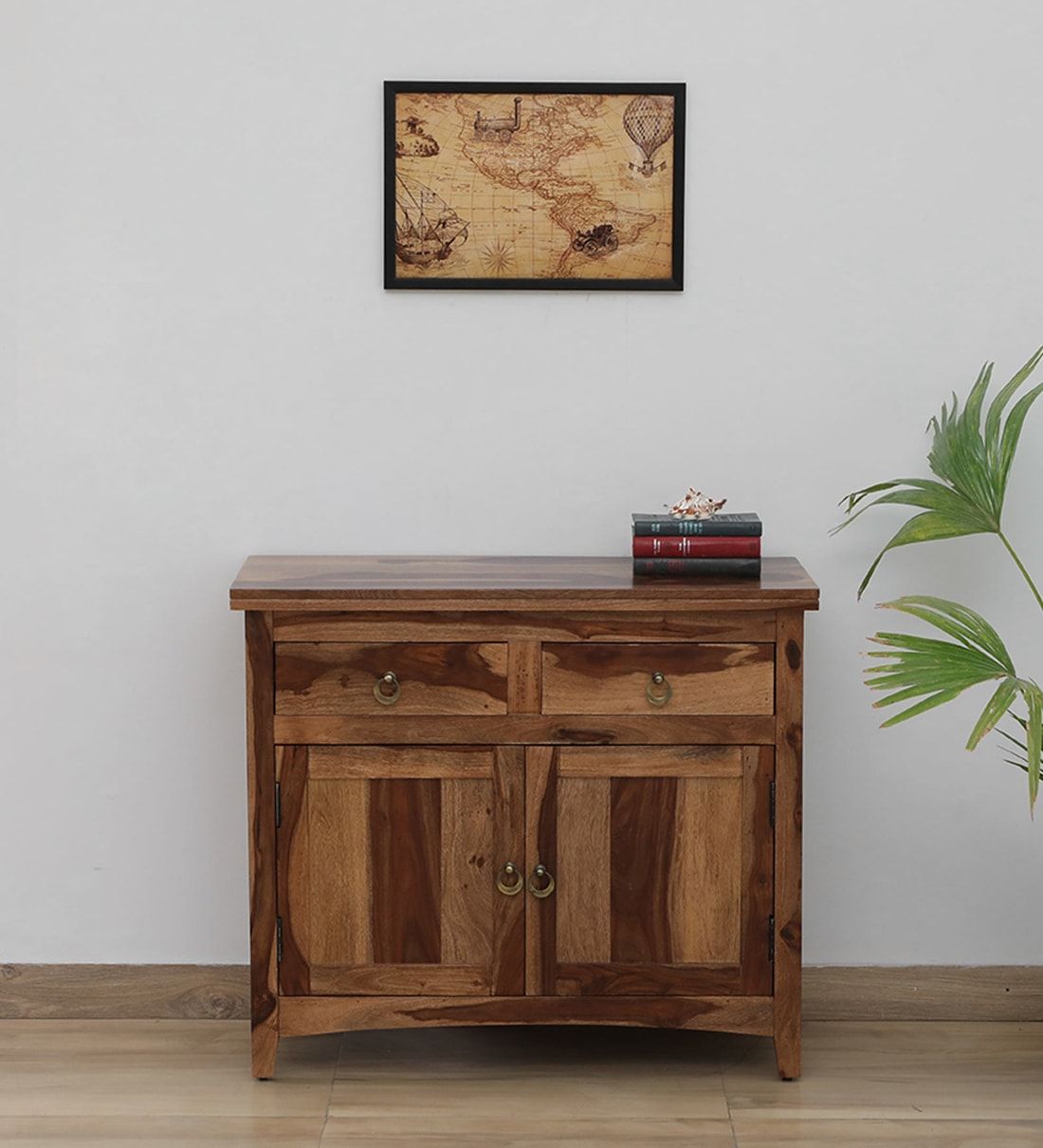 Buy Biscay Sheesham Wood Sideboard In Scratch Resistant Rustic Teak Finish Woodsworth From Pepperfry | Pepperfry In Brown Finished Wood Sideboards (Photo 5 of 15)