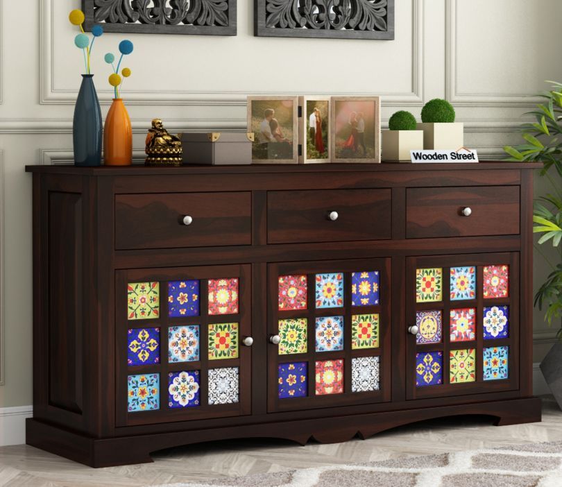 Buy Boho Sheesham Wood Storage Cabinet Sideboard With Three Drawers (walnut  Finish) Online In India At Best Price – Modern Cabinets & Sideboards – Storage  Furniture – – Furniture – Wooden Street Product For Storage Cabinet Sideboards (View 9 of 15)