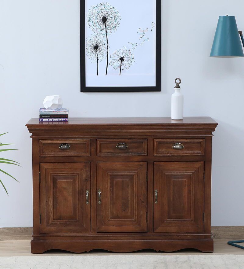 Buy Versaille Solid Wood Sideboard In Tubbaq Teak Finish At 11% Off Amberville From Pepperfry | Pepperfry With Regard To Brown Finished Wood Sideboards (View 8 of 15)