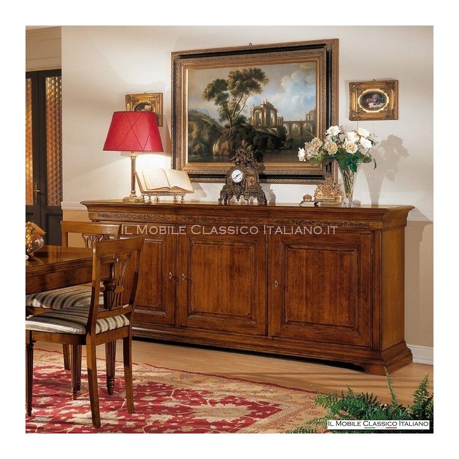 Classic 3 Door Carved Sideboard – Classic Sideboards With Regard To Sideboards With 3 Doors (Photo 6 of 15)