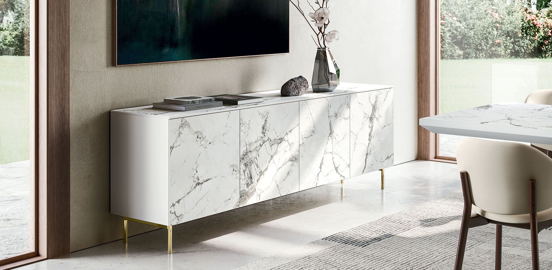 Contemporary Sideboard – Universal – Calligaris – Wooden / Metal / Marble With Modern And Contemporary Sideboards (View 13 of 15)