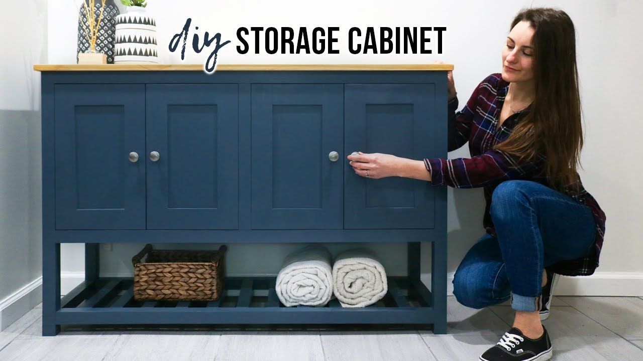 Diy Sideboard Cabinet (with Storage!) – Youtube Within Storage Cabinet Sideboards (View 8 of 15)