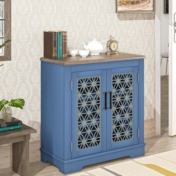 Festivo 30 In. Rustic Navy Storage Sideboard Accent Cabinet Fcb22131 – The  Home Depot Intended For Sideboards Accent Cabinet (Photo 12 of 15)