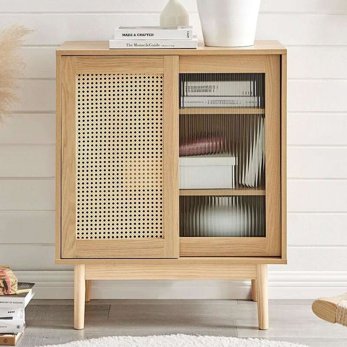 Furnic Rattan Buffet Sideboard Cabinet (natural) 1ea | Woolworths Within Assembled Rattan Buffet Sideboards (Photo 2 of 15)