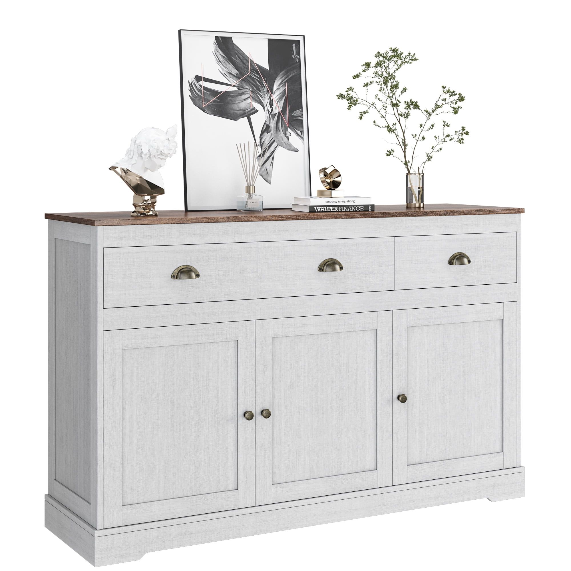 Featured Photo of Top 15 of Sideboard Storage Cabinet with 3 Drawers & 3 Doors