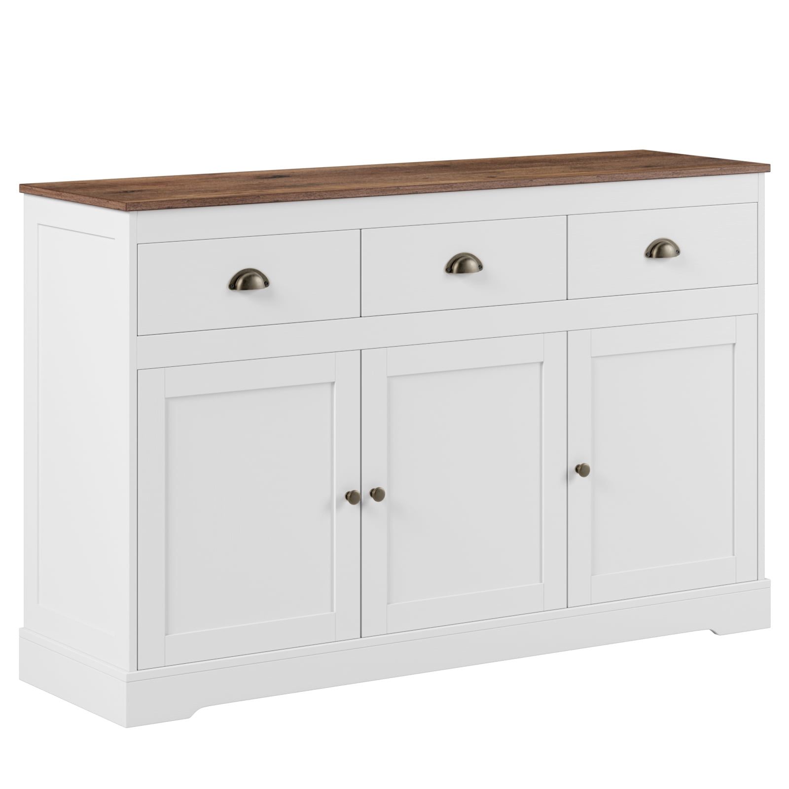 Homfa Sideboard Storage Cabinet With 3 Drawers & 3 Doors,  (View 11 of 15)