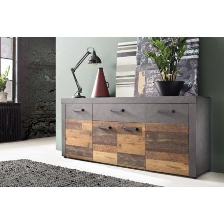 Indy Sideboard In Old Wood And Grey Matera Finish – Sideboards (4244) –  Sena Home Furniture In Gray Wooden Sideboards (Photo 10 of 15)