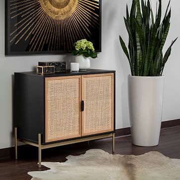 Lofted Rattan & Wood Buffet (37.5"–72") | West Elm Pertaining To Rattan Buffet Tables (Photo 1 of 15)