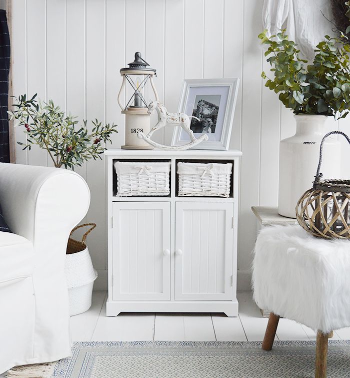 Maine White Sideboard Cupboard – Living And Hallway Cottage And Coastal  Furniture With Regard To White Sideboards For Living Room (View 5 of 15)