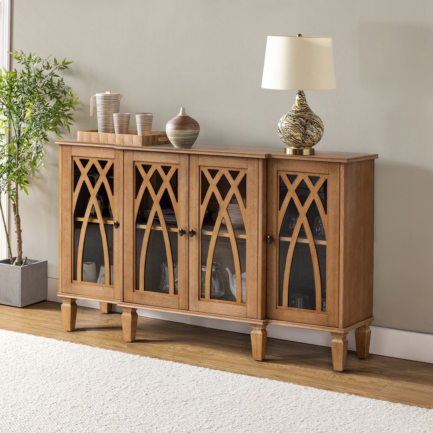 Maisie 60" Farmhouse Sideboard With A Geometric Designhulala Home – On  Sale – Bed Bath & Beyond – 37744672 Intended For Geometric Sideboards (Photo 13 of 15)