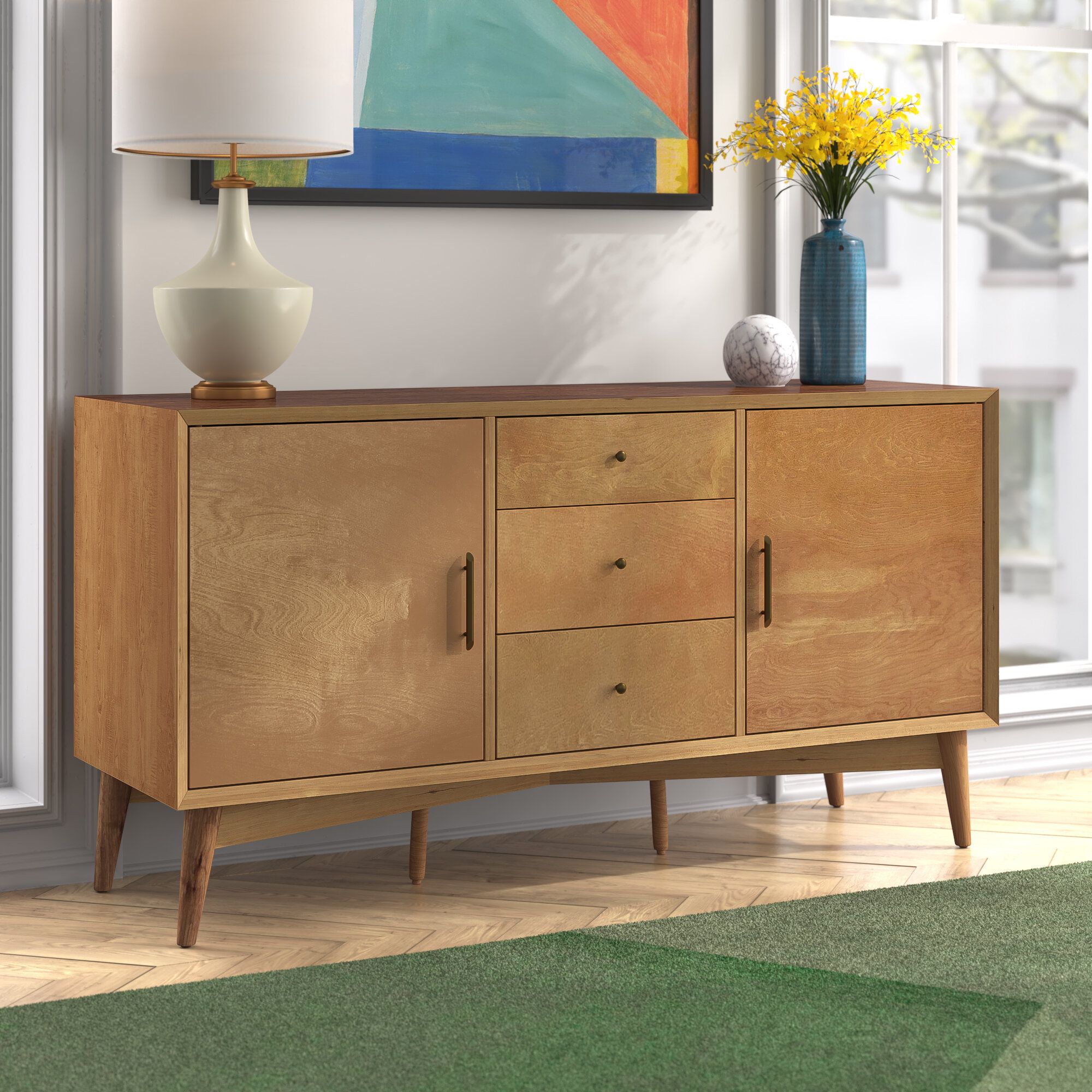 Mercury Row® Olivet 57'' Sideboard & Reviews | Wayfair Throughout Buffet Cabinet Sideboards (View 12 of 15)
