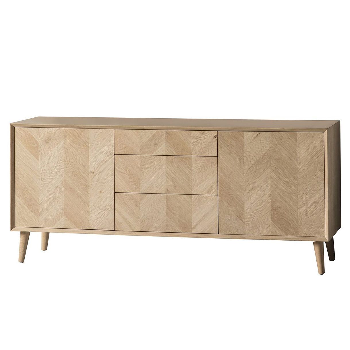 Nordic Three Drawer Oak Sideboard | Furniture With Regard To Transitional Oak Sideboards (View 11 of 15)