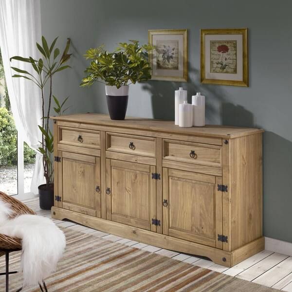 Os Home And Office Furniture Classic Cottage Series Corona Gray Solid Wood  Top 66 In. Buffet Sideboard With Drawers Cog917 – The Home Depot Throughout Solid Wood Buffet Sideboards (Photo 9 of 15)