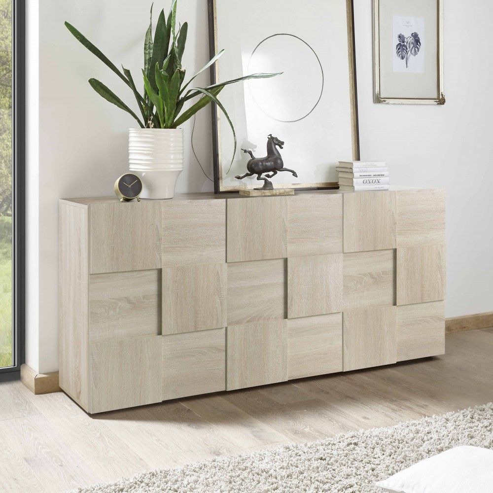 Scacco 3 Door Sideboard – Durmast – Storage Unit – Living Furniture In Sideboards With 3 Doors (View 3 of 15)