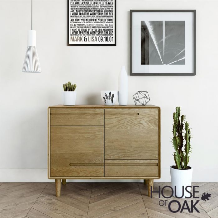 Scandic Solid Oak Sideboard Small | Scandic Oak | House Of Oak Throughout Transitional Oak Sideboards (Photo 14 of 15)