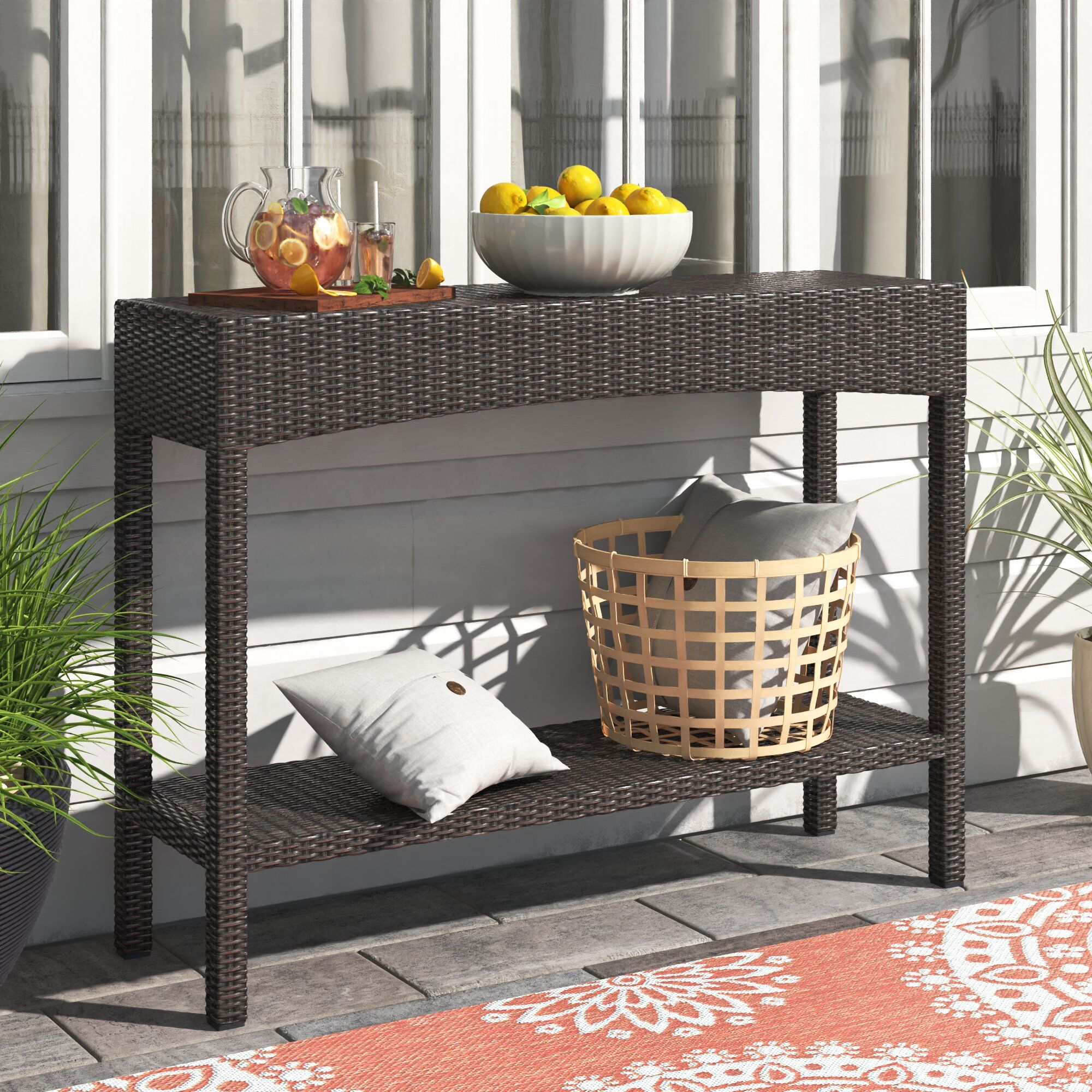 Sol 72 Outdoor™ Shirebrook Outdoor Buffet & Console Table & Reviews |  Wayfair With Regard To Rattan Buffet Tables (View 10 of 15)