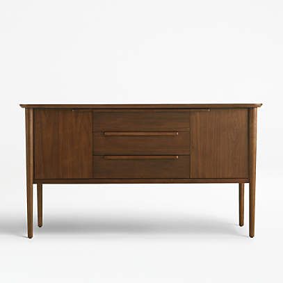Tate Walnut Midcentury Sideboard + Reviews | Crate & Barrel Within Mid Century Modern Sideboards (Photo 7 of 15)