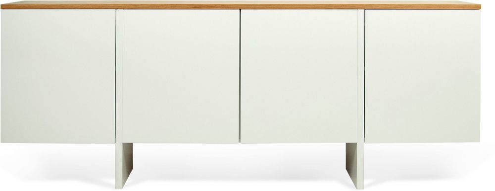 Temahome Modern Edge Sideboard, 4 Door, Matt White, Oak, Walnut | Sideboards  & Display Cabinets For 4 Door Sideboards (Photo 15 of 15)