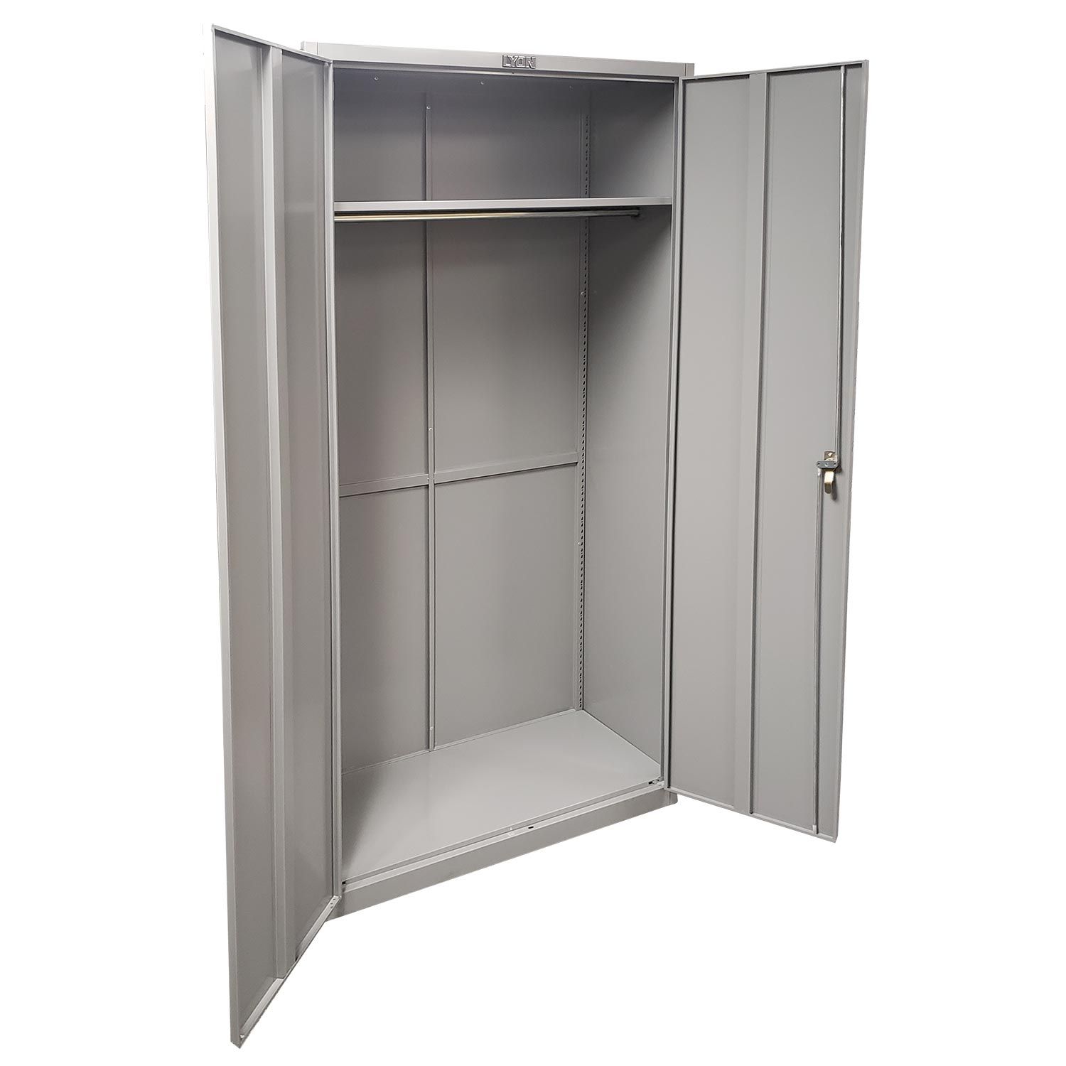 1296 Metal Wardrobe Cabinet – Metal Cabinet With Coat Rod | Lyon Pertaining To Metal Wardrobes (View 10 of 15)