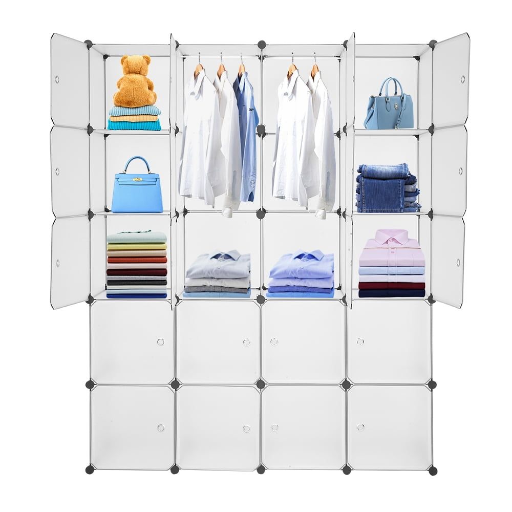 20 Cube Diy Plastic Closet Cabinet, Urhomepro Cube Storage Organizer,  Separate Storages Plastic Storage Drawers, Modular Book Shelf Cube Shelf  Organizer, Clothing Storage Containers, 13.8x (View 8 of 15)