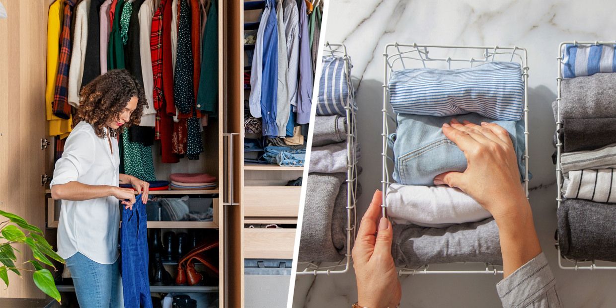 27 Best Closet Organization Ideas For A Much Cleaner, Tidier Space Regarding Wardrobe Hangers Storages (View 2 of 15)
