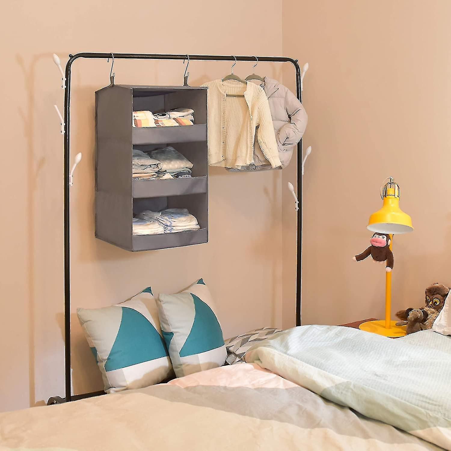 Featured Photo of 2024 Popular 3-shelf Hanging Shelves Wardrobes
