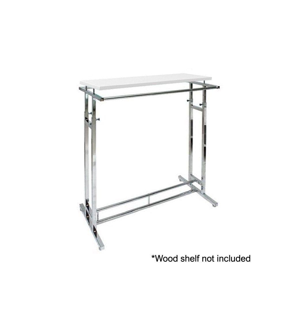 Adjustable Chrome Double Clothes Rail With Top Shelf Support Pertaining To Double Wardrobe Hanging Rail And Supports (View 10 of 15)