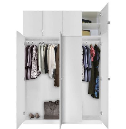 Alta Free Standing Closet – 8 Door Taller Package | Contempo Space Inside Standing Closet Clothes Storage Wardrobes (View 13 of 15)