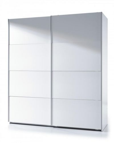 Arctic Sliding Wardrobe 6 Foot Full Hanging High Gloss White With Regard To Arctic White Wardrobes (View 3 of 15)
