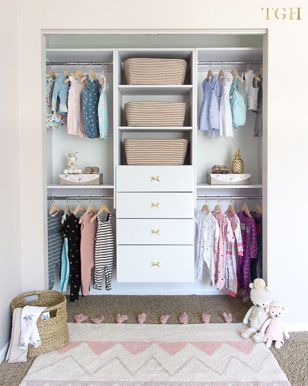 Baby Closet Diy: How To Build This Beautiful Nursery Closet – The  Greenspring Home Within Wardrobe For Baby Clothes (Photo 11 of 15)