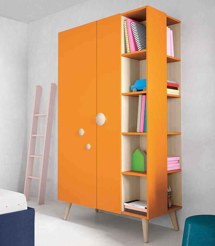 Battistella Woody Wardrobe With Exposed Shelves | Childrens Furniture Regarding Wardrobe With Shelves (View 8 of 15)